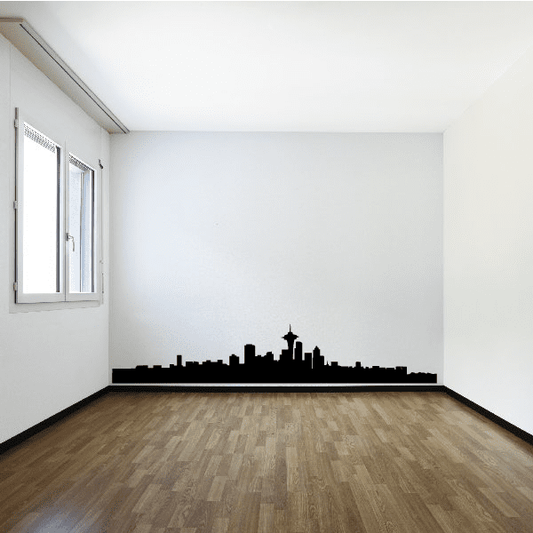 Seattle skyline wall decal silhouette with Space Needle in dark