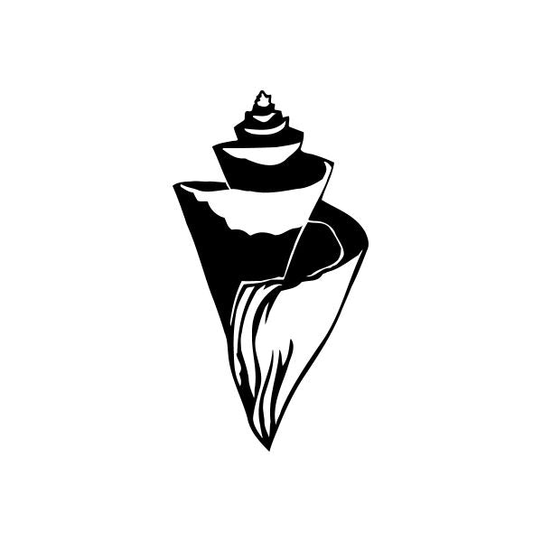 Stylized triangular vinyl decal sticker with black-and-white emblem
