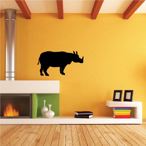 Image of Side Watching Rhino Decal