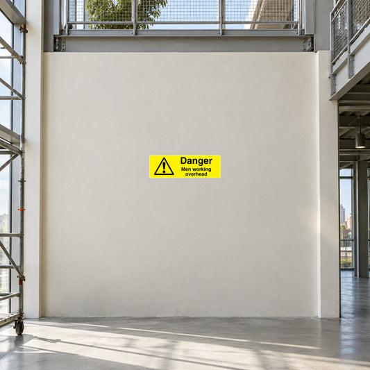 Rectangle warning sticker with yellow Danger text and black exclamation mark