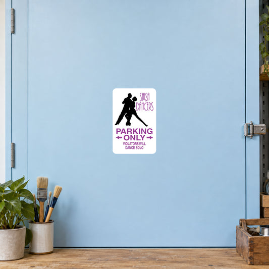 Fun Sign Sticker applied to a pale blue creative workshop cabinet