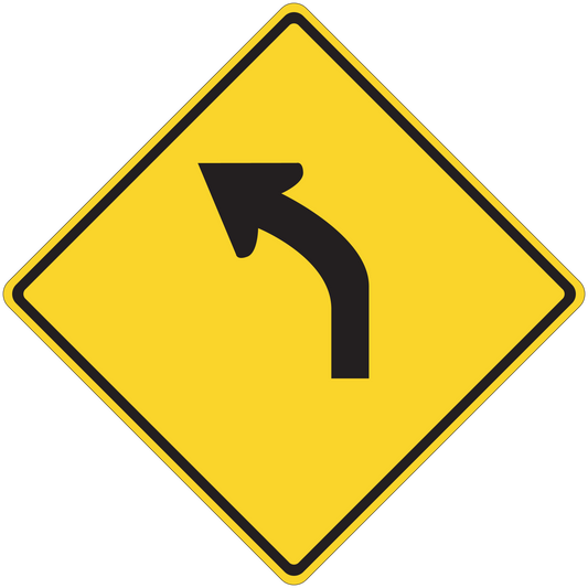 Yellow diamond road sign sticker with black right-turn arrow
