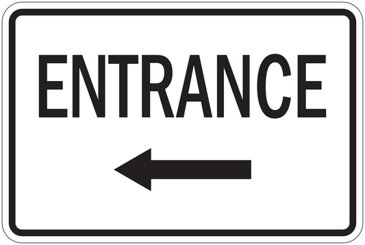 Entrance road sign sticker with left arrow