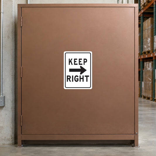 Keep Right road sign sticker with arrow