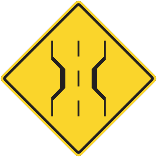 Yellow diamond road sign sticker with black hazard symbol