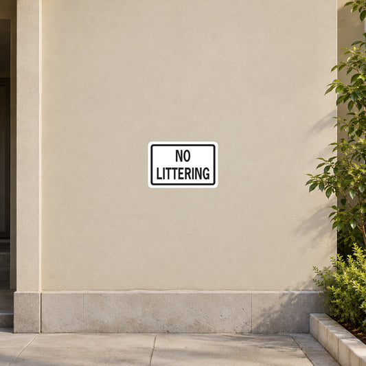 Road Sign Sticker applied to a roadside maintenance facility wall or closed cabinet