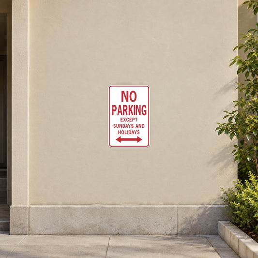 Road Sign Sticker applied to a roadside maintenance facility wall or closed cabinet
