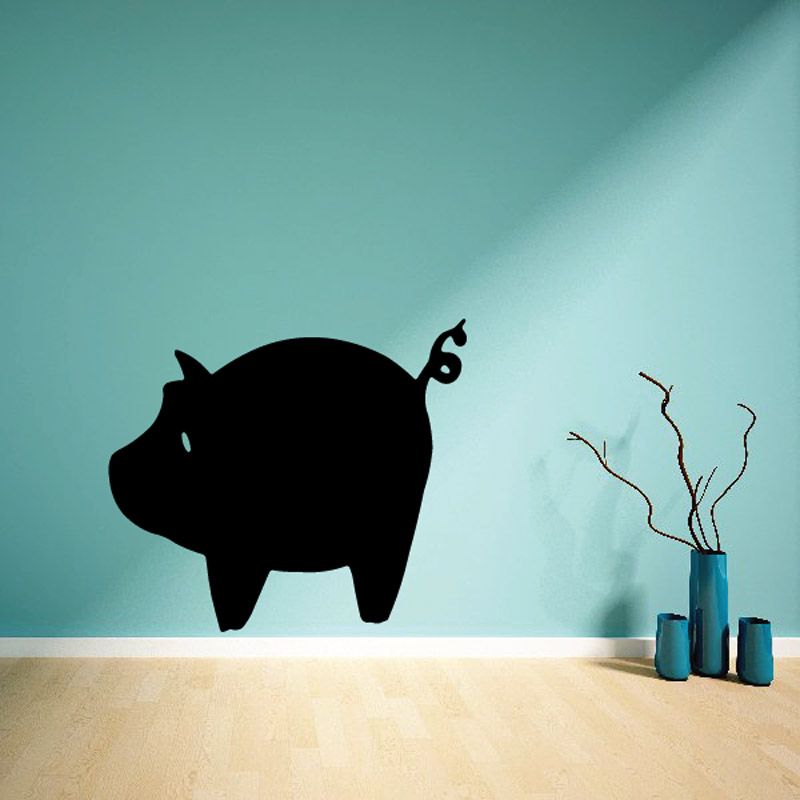 Black pig silhouette wall decal