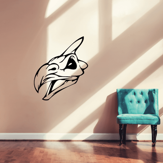 Skull-themed vinyl wall decal, black outline design