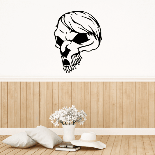 Skull wall decal vinyl with black-and-white skull face design, no text