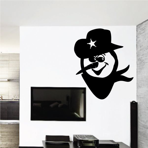 Image of Snowmen w/ Ranger Hat And Bandana Cowboy Decal
