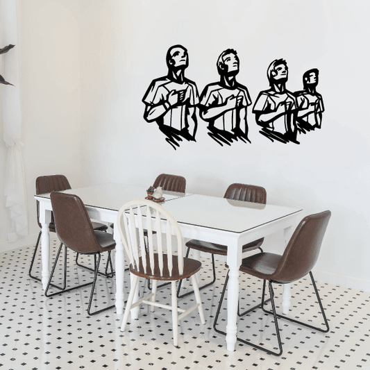 Image of Soccer Players Supporting National Anthem Decal