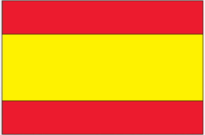 Spain flag sticker with red-yellow-red horizontal stripes