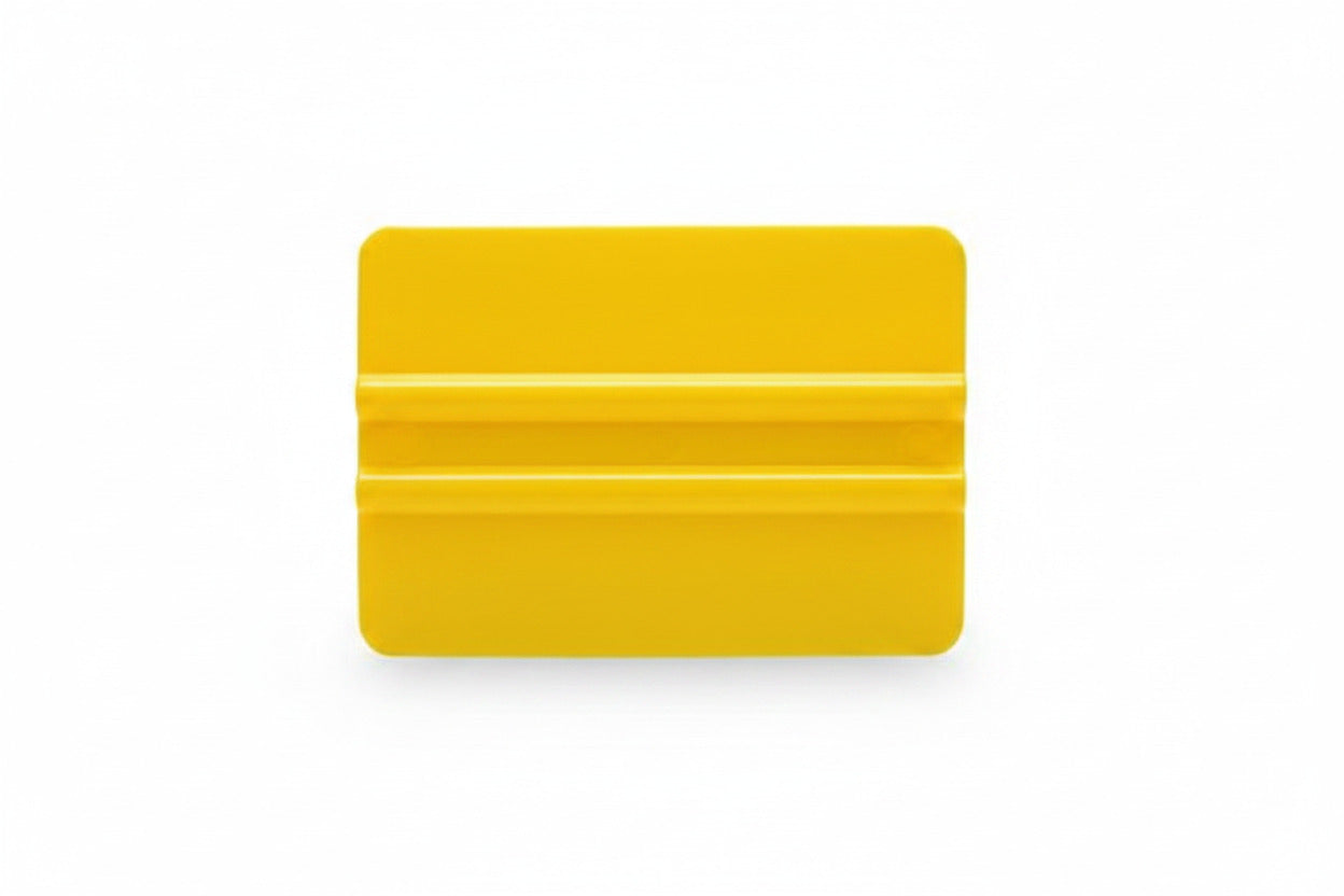 Yellow window squeegee tool with straight edge