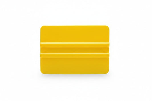 Yellow window squeegee tool with straight edge