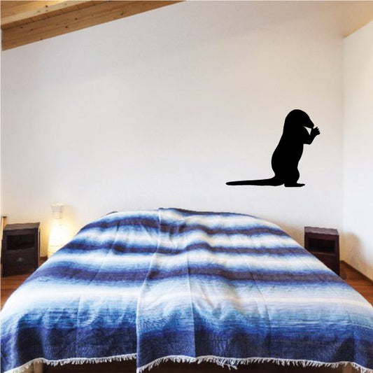 Standing otter wall decal with black silhouette