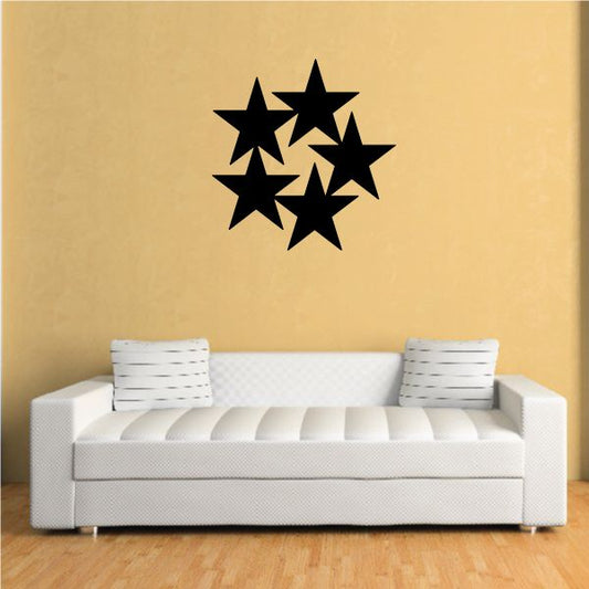 Black star vinyl wall decal with overlapping star shapes