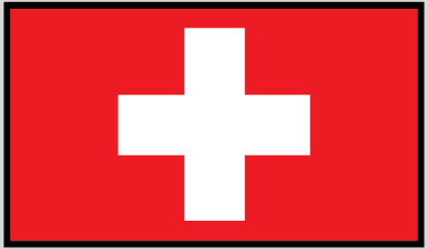 Swiss flag sticker with white cross on red background