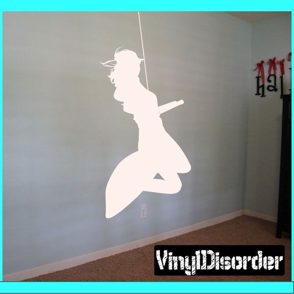 White surfboard surfer wall decal silhouette