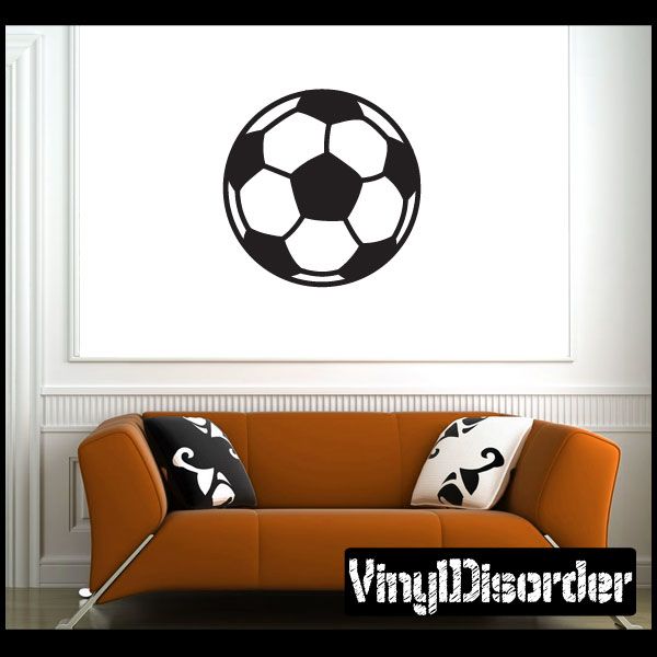 Black and white soccer ball wall decal
