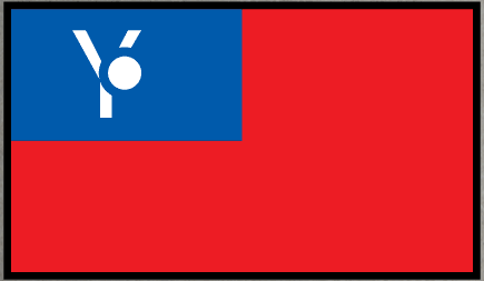 Taiwan flag sticker with blue field, white sun and red outer border