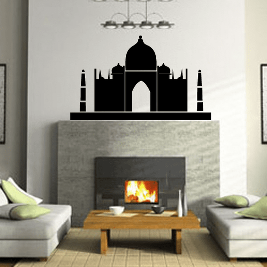Black Taj Mahal arch wall decal