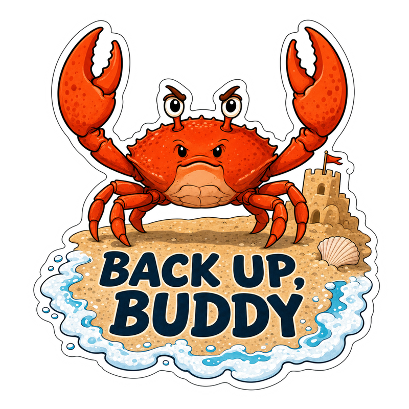 Crab With Boundaries Vinyl Sticker