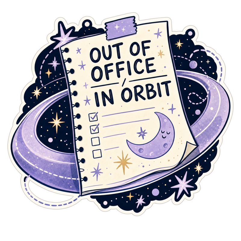 Orbiting Errands Vinyl Sticker
