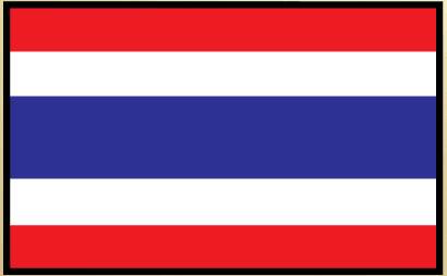 Rectangular Thailand flag sticker with red, white, and blue horizontal stripes