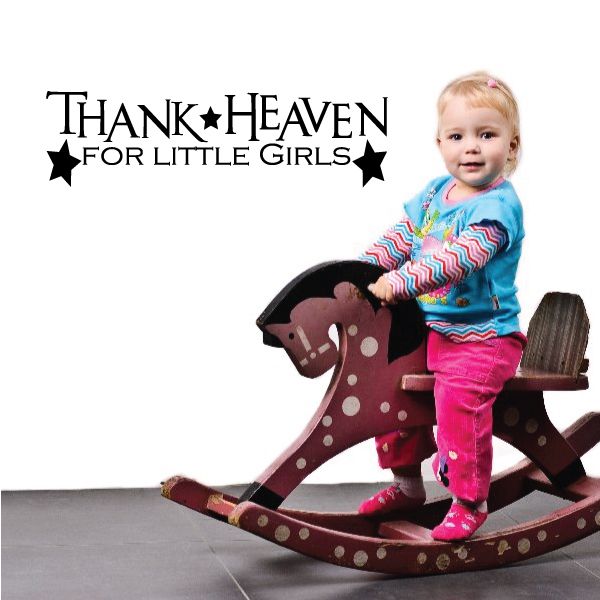 Wall decal with “Thank Heaven for Little Girls” text and stars