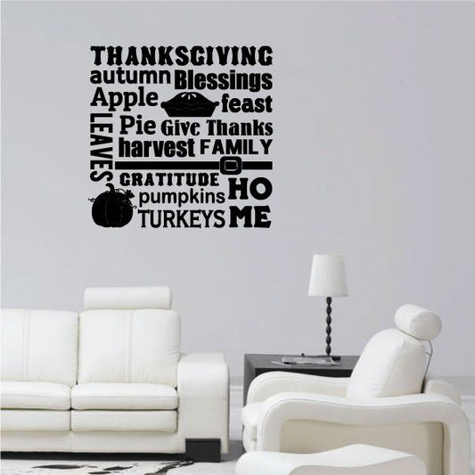 Image of Thanksgiving Autumn Blessings Apple Home Decal