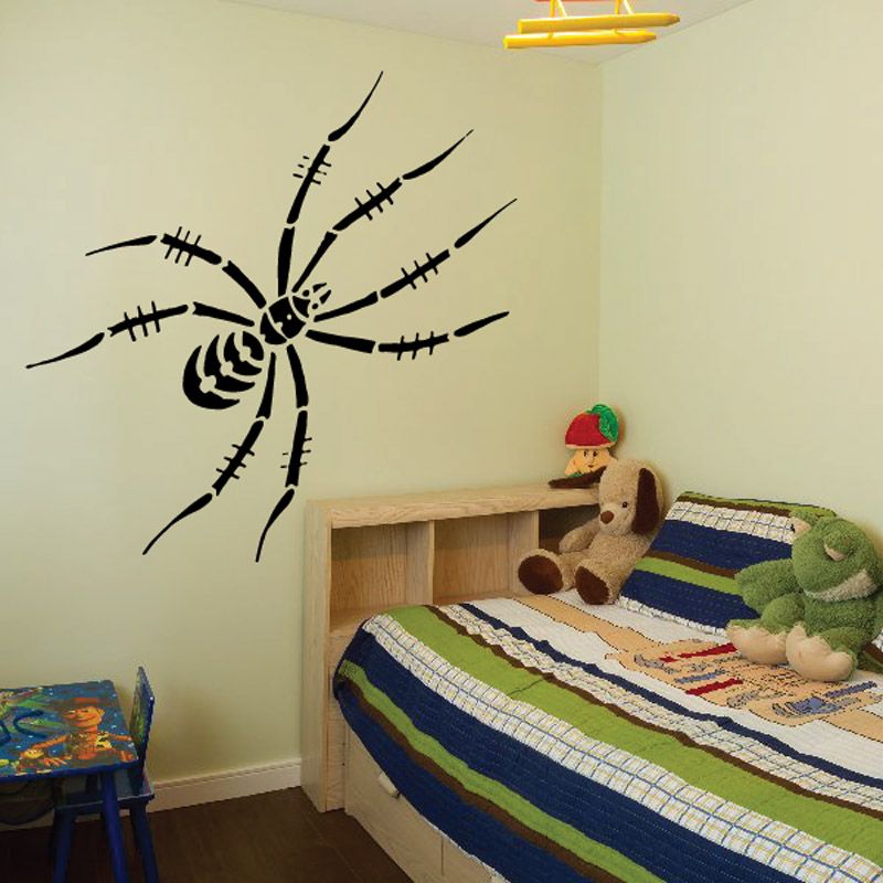 Black thorny jointed spider wall decal