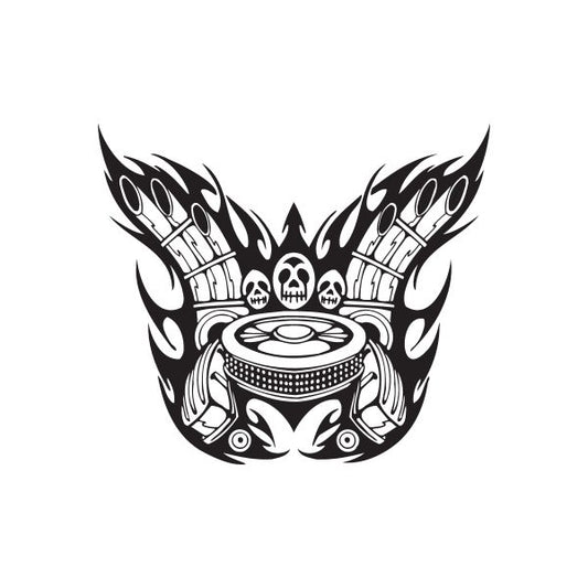 Image of Tire and Exhaust Flames Decal