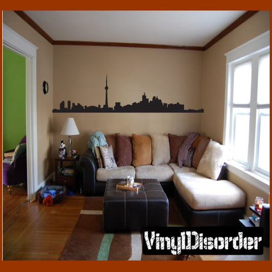 City skyline wall decal with CN Tower silhouette