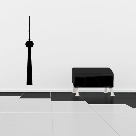 Black CN Tower wall decal silhouette