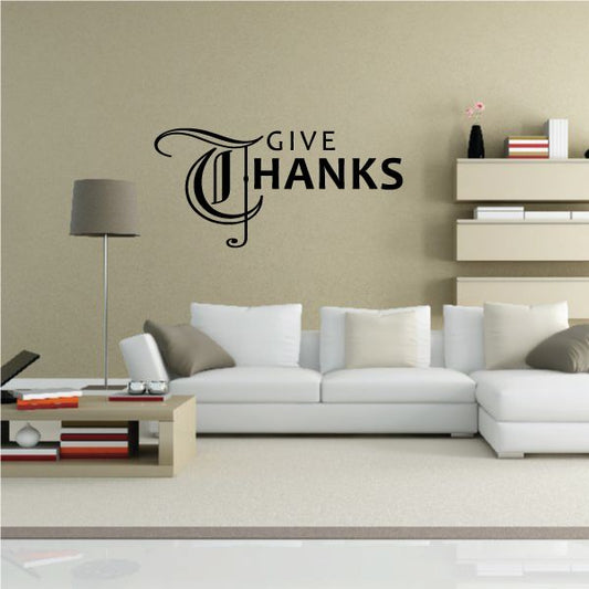 Image of Traditional Give Thanks Thanksgiving Decal