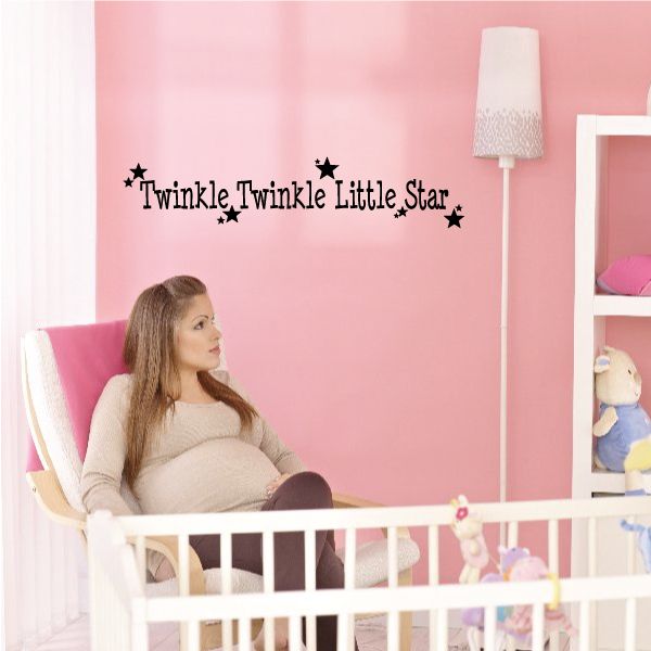 Wall decal with Twinkle Twinkle Little Star text and star shapes