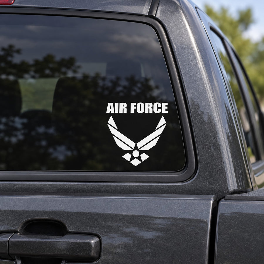 Air Force Eagle Decal — illustrative vinyl decal application mockup. Surrounding objects are not included.