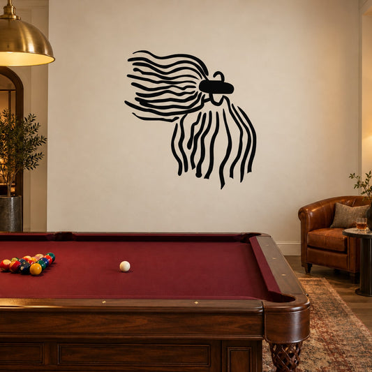 Cheerleading zebra head wall decal vinyl sticker with bold line art