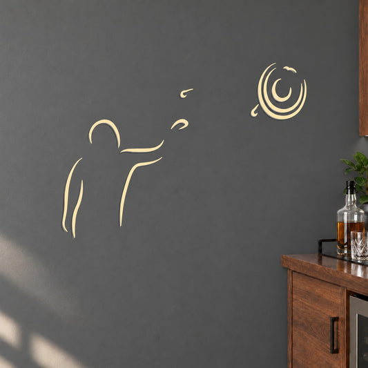 Gold archer-style dart wall decal vinyl sticker, die-cut silhouette