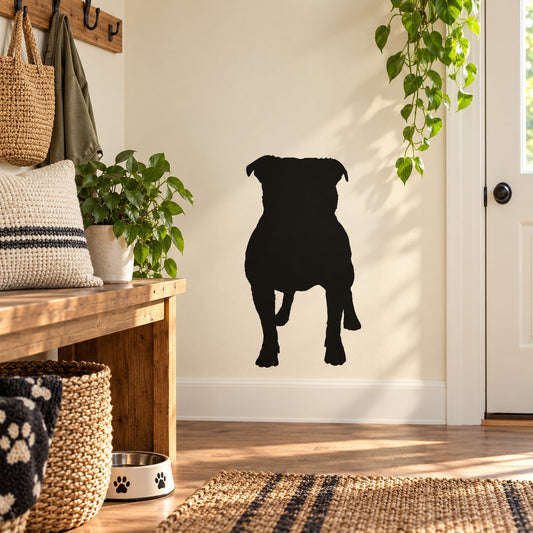 Black pit bull dog silhouette decal