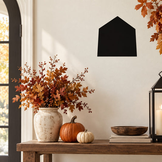 Pentagon tombstone wall decal, black silhouette