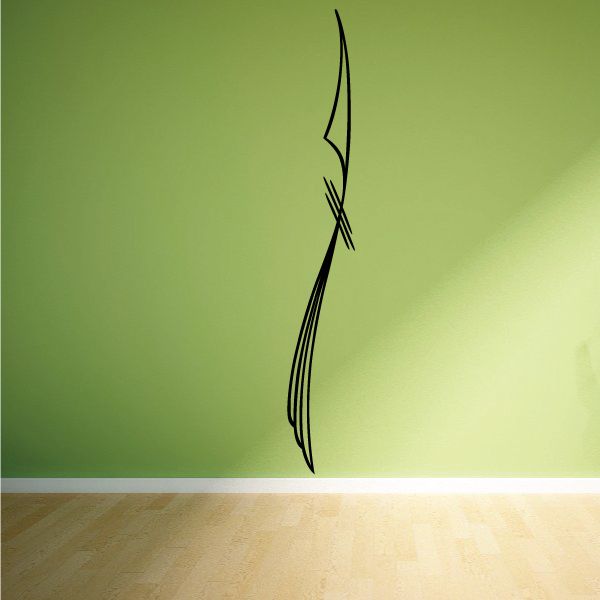 Pinstripe vinyl car decal with long black swoosh lines