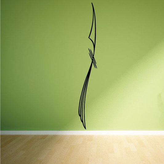 Pinstripe vinyl car decal with long black swoosh lines