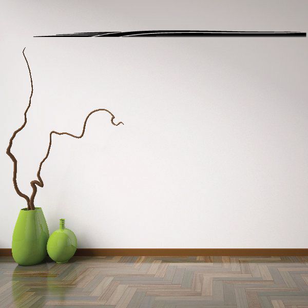 Vehicle pinstripe vinyl decal in brown outline, sleek curving stripe silhouette