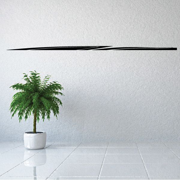Pinstripe vinyl decal, thin black horizontal stripe for vehicle or wall