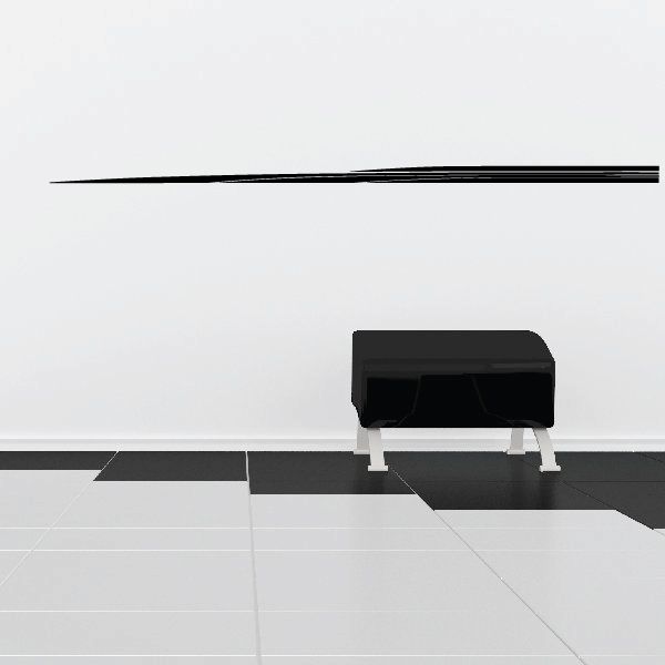 Black vehicle pinstripe vinyl decal stripe, long horizontal line.