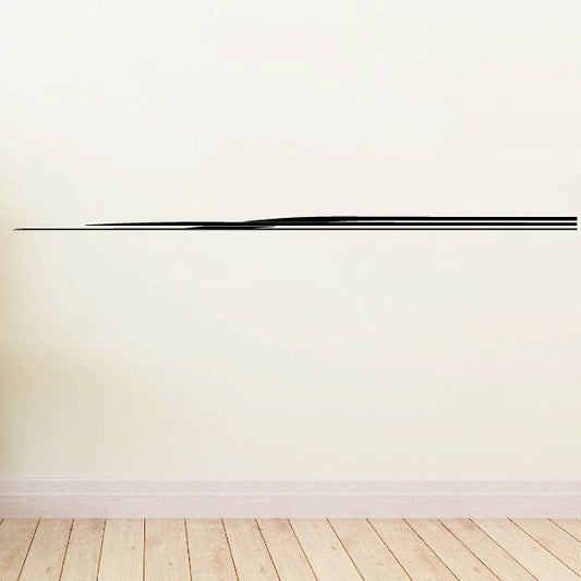 Vehicle pinstripe vinyl decal with long horizontal black stripe