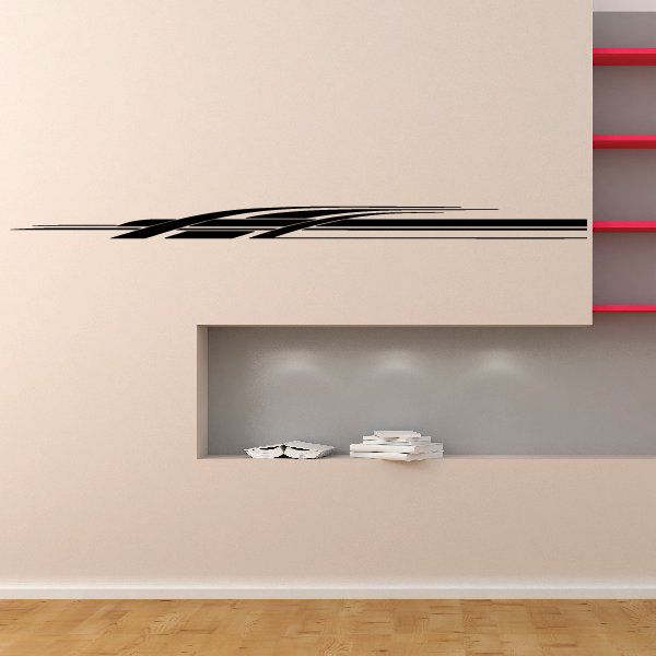 Vehicle pinstripe decal, black stripe with chevron