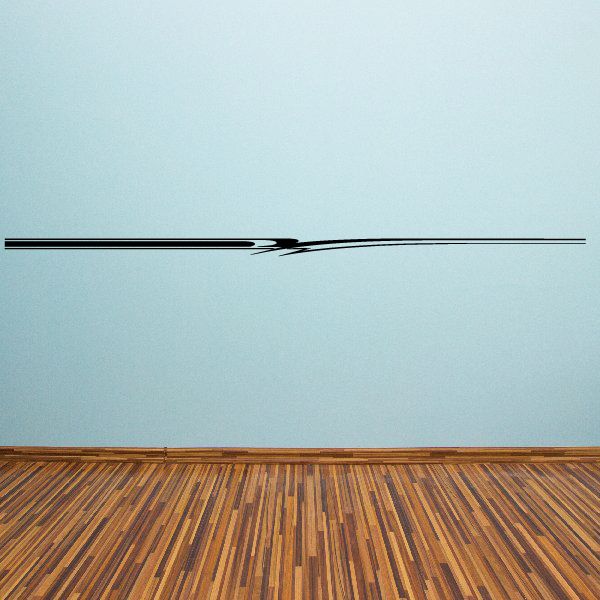 Black pinstripe vinyl decal: long horizontal stripe with small break in center